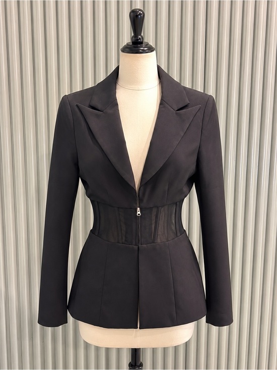 dolan Jackets & Blazers - Black Women's Tailored Corset-Waist Blazer